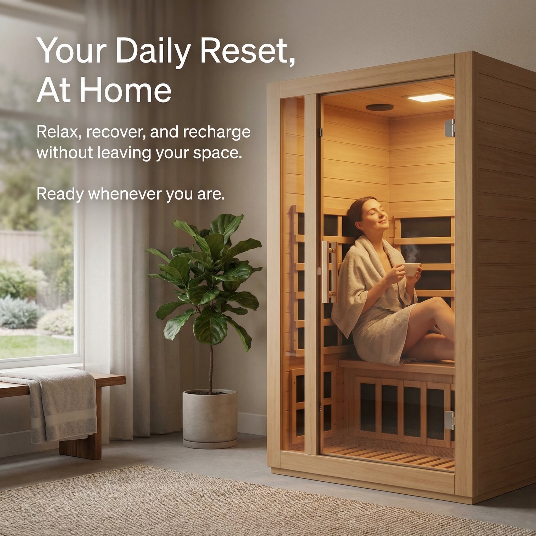 Barcelona 1–2 Person Infrared Sauna - Ready to Use at Home in Under 2 Hours