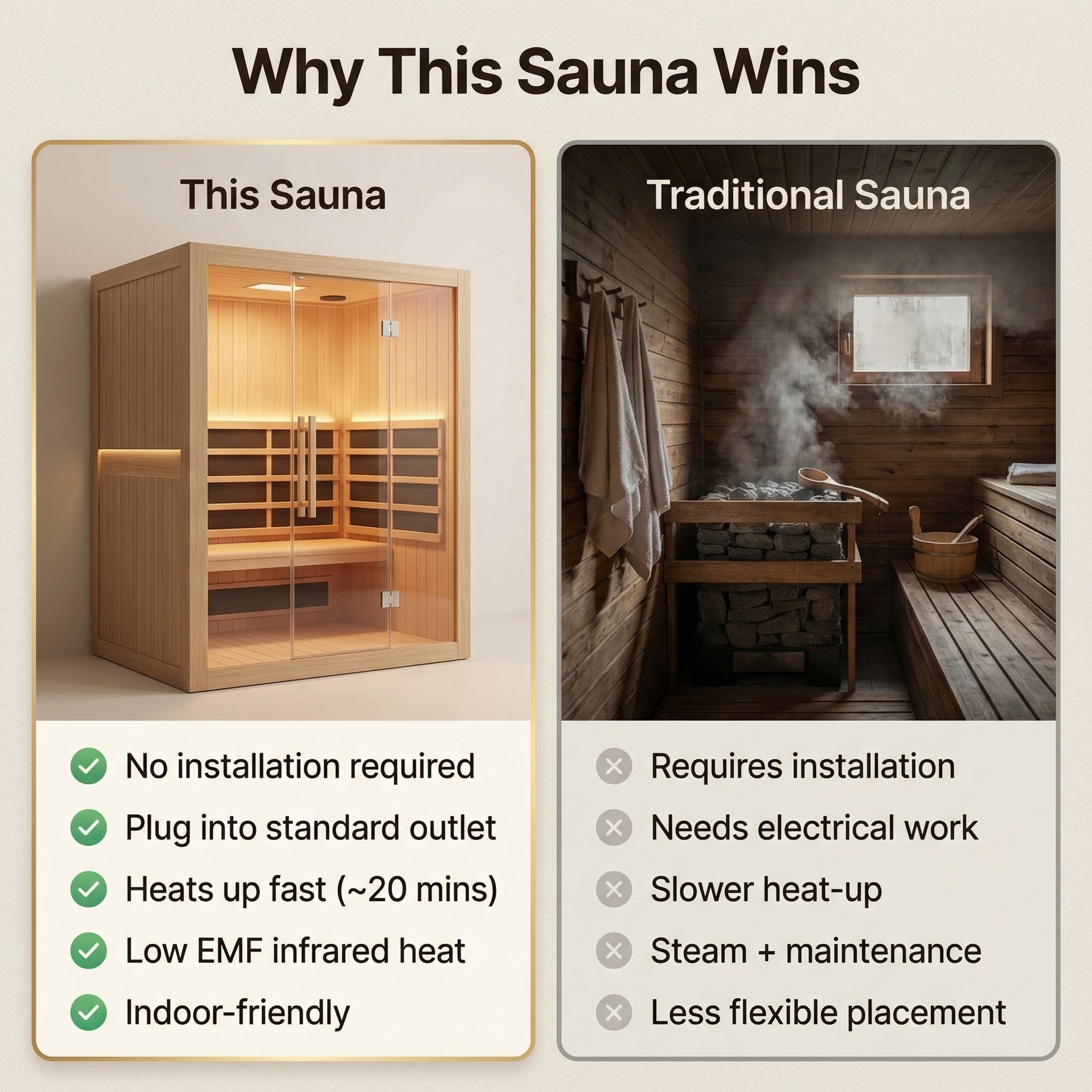 Barcelona 1–2 Person Infrared Sauna - Ready to Use at Home in Under 2 Hours